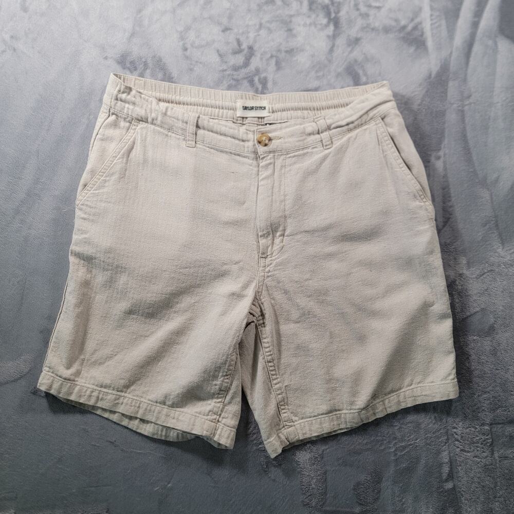 Taylor Stitch Mens 30 Linen Silk Shorts Beige